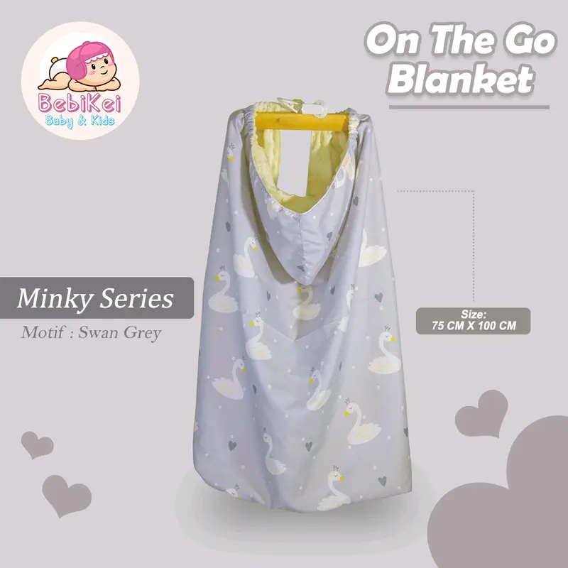 On The Go Blanket Minky Series BebiKei Hoodie Blanket | Selimut Bayi | selimut OTG 8