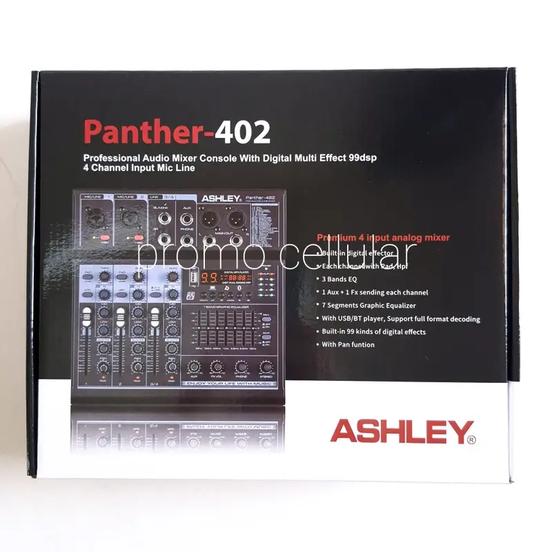 Mixer Ashley Panther 402 Bluetooth 4 Channel 99 Dsp USB Recording 4ch Original 4
