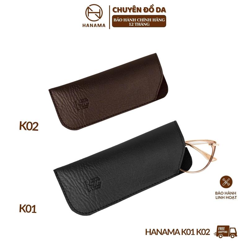 _Túi đựng kính mắt K01 - K02 thời trang tiện dụng có kẹp chống mất Loại treo kính mắt bằng da PU