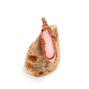 Raw Rose Quartz Stone  Necklace - Simple - Natural  - Unisex Kalung Gift - Pink - Love - Pendant - Crystal Chain