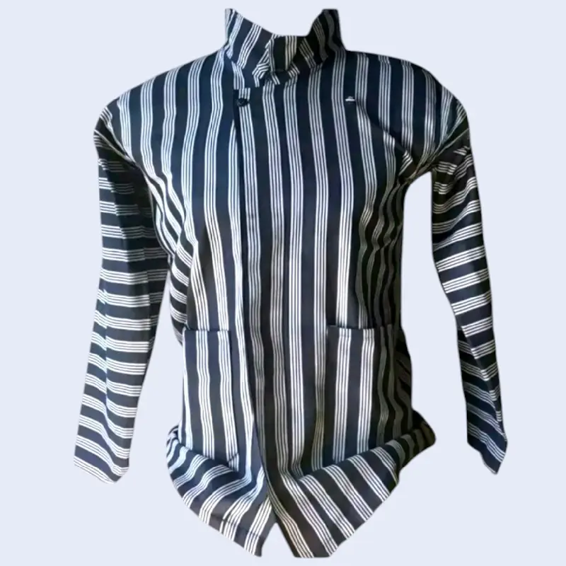 Surjan Abu Baju Adat Jawa Pria - Solo Jogja Motif Garis Garis Katun Rajut Remaja Dewasa 1