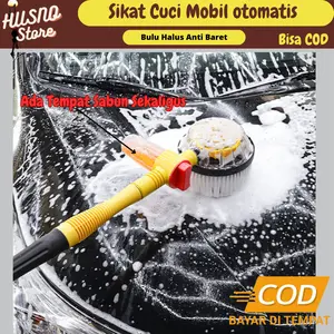 Set Sikat Cuci Busa Mobil Otomatis Sikat Putar Busa Semprot Alat Pembersih Otomatis Portabel Aliran Air Saklar Cuci Mobil car selang