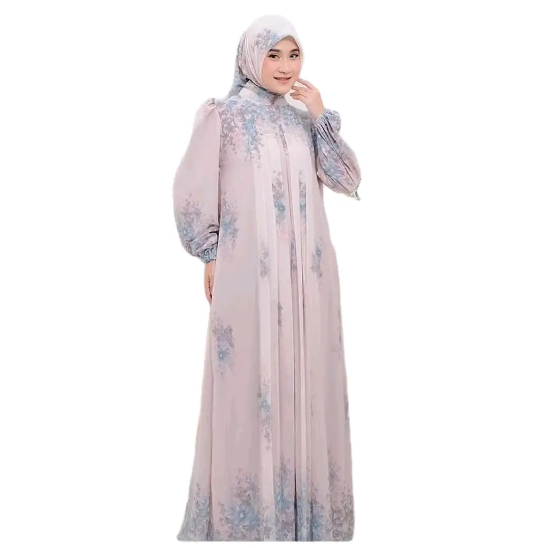 dres ceruty printing motif bunga +hijab
