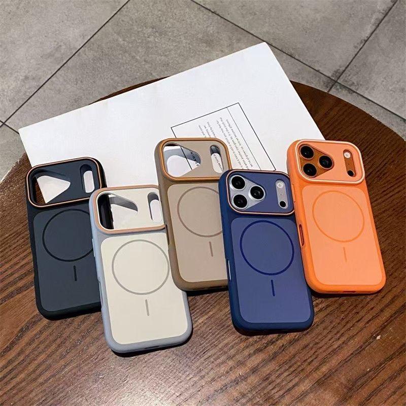 Ốp lưng cửa sổ lớn cho iPhone 18/17 Pro Max, nam châm hút cho iPhone 18/16/15 Pro Max/14/13/12/11/X/XS Max, vỏ nhám chống trơn, cảm giác da mềm.