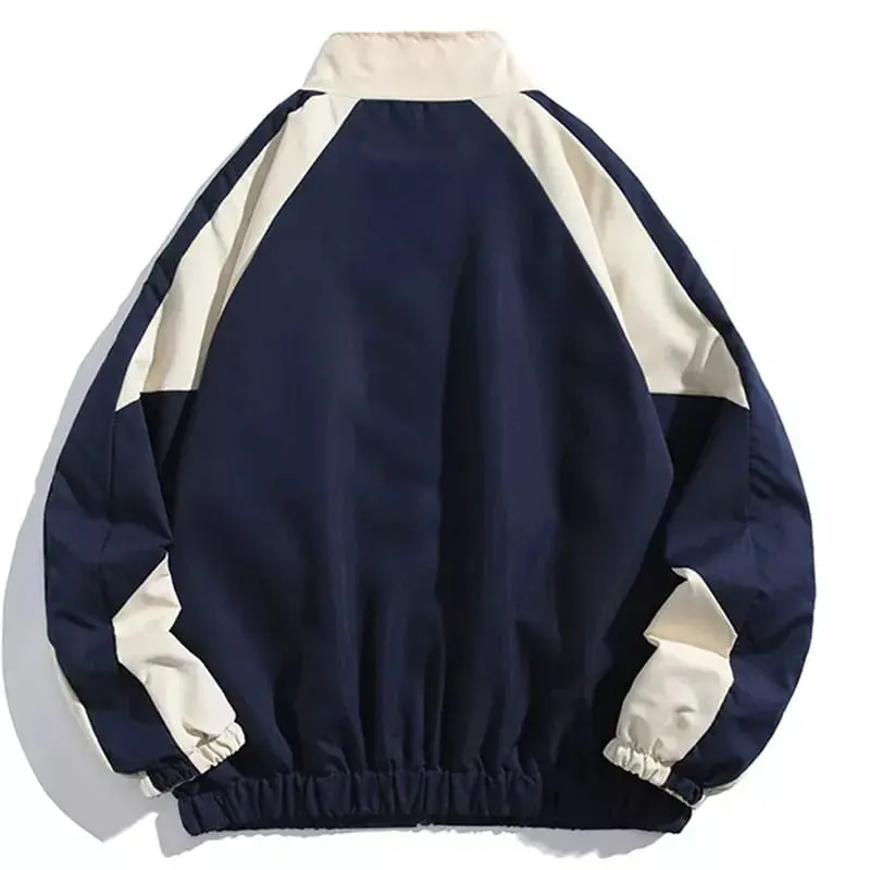 Jaket Colorblock Pria Anti Air Jacket Parasut Cowok VARSITY JACKET VINTAGE SOFT PARASUT WATERPROOF MANTEL PRIA Bomber Distro Keren Navy 1