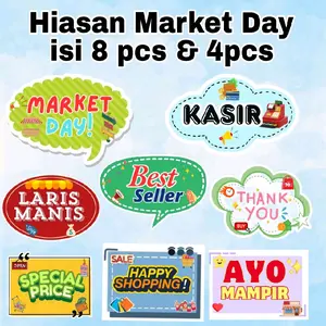 Hiasan Market Day isi 4 dan 8 / Photo Props Market Day / Aksesoris Market Day / Acc Market Day