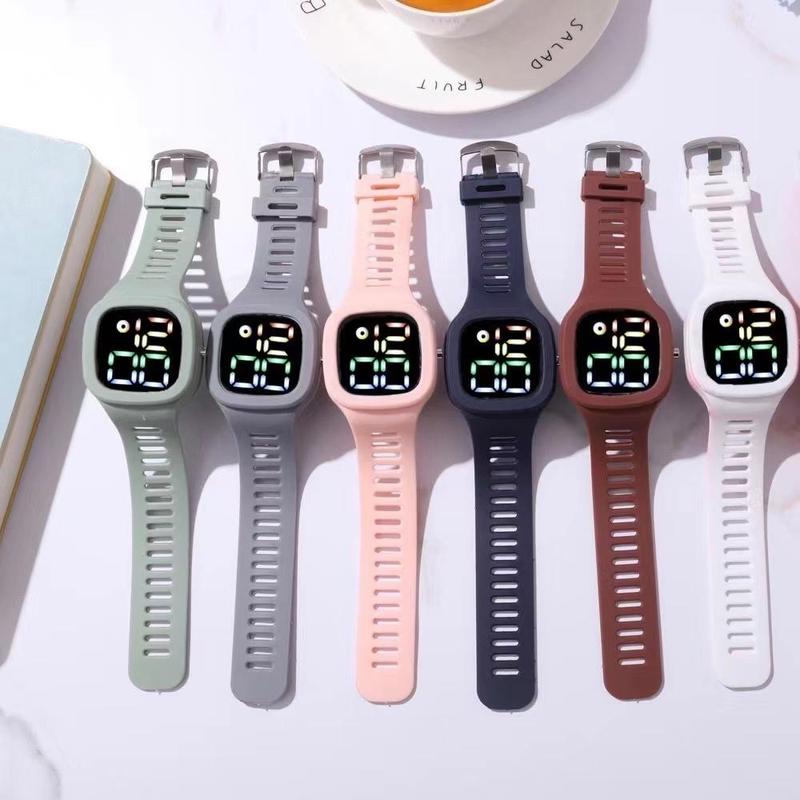 Jam Tangan Digital LED Wanita Dan Pria Strap Rubber Electronic Fashion Tahan Air Electronic Fashion Couple Anak Remaja 2
