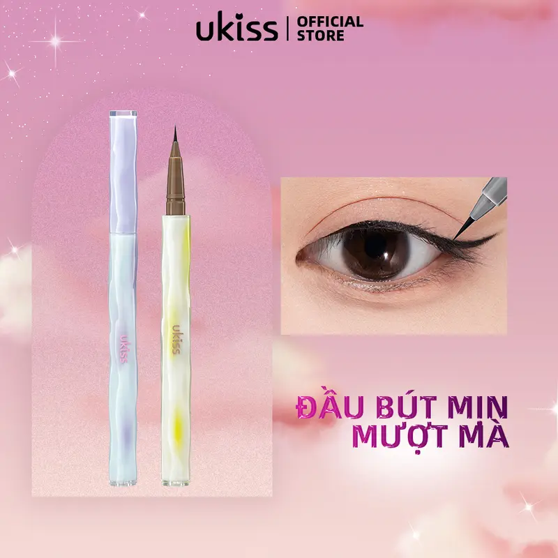 UKISS - Bút Kẻ Mắt Nước 0.5ml, Đầu Siêu Mảnh, Chống Thấm Nước,Chống Nhòe, Lâu Trôi, Mỹ Phẩm Trang Điểm Cho Nữ 0