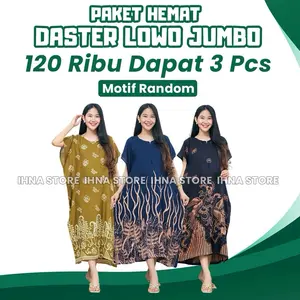 Daster Lowo Jumbo 100 Dapat 3 Pcs | Daster Lowo Jumbo Busui LD 130 Kekinian | Paket Daster Lowo Jumbo LD 130 Terbaru | Daster Lowo Jumbo Busui Dress Kancing Rayon Bumil