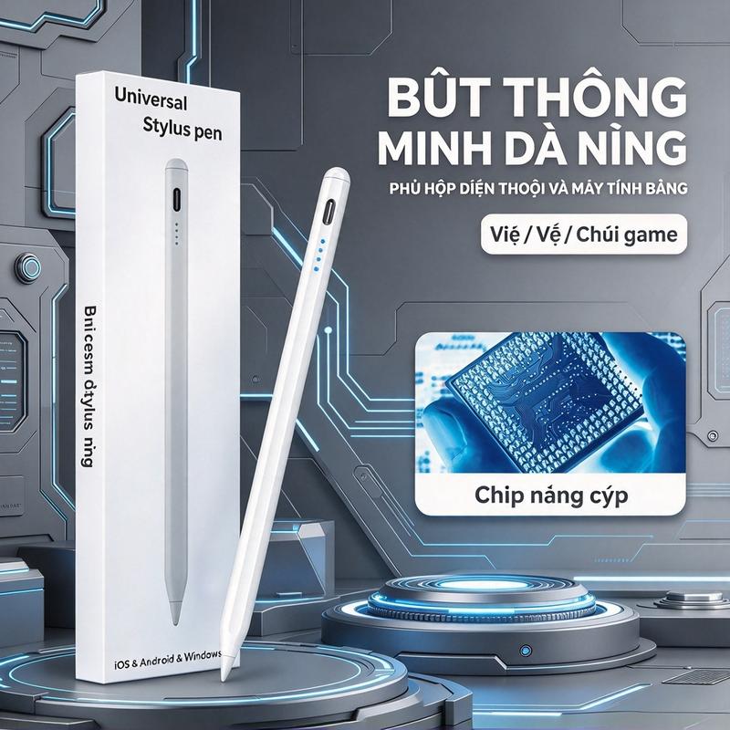 This versatile capacitive stylus is compatible with iOS and Android devices, features a Type-C port, has magnetic capabilities, is ready to use right out of the box, displays battery level, and is compatible with both Apple and Android.