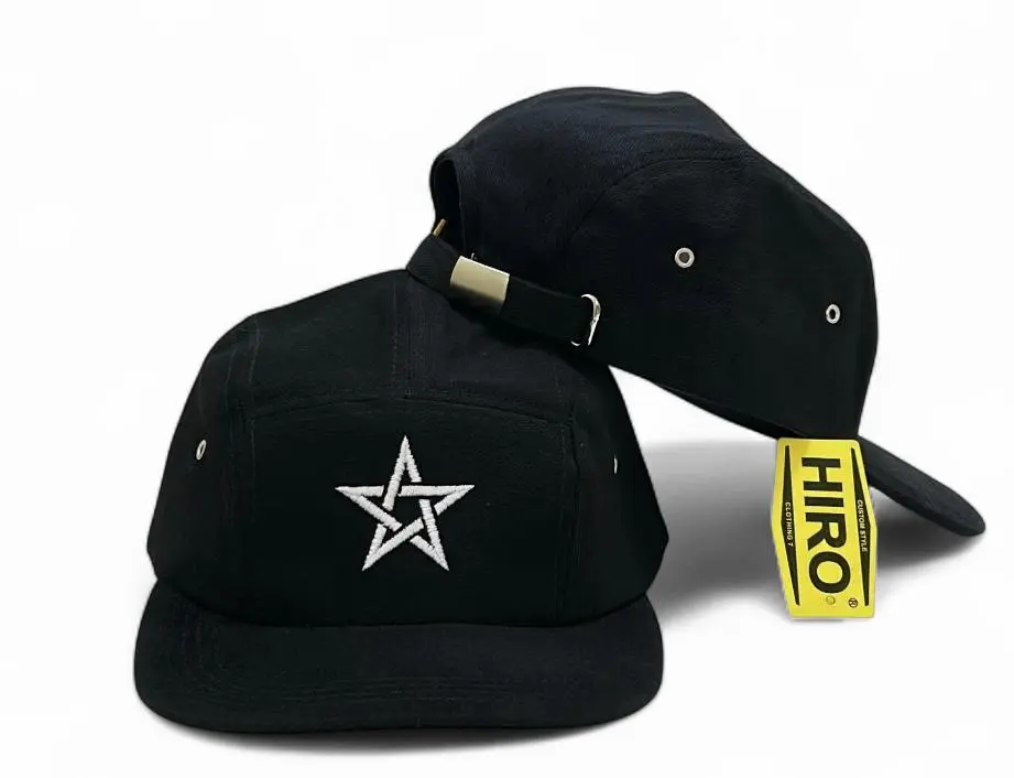 Topi Snapback Bordir Lima Panel New Model/Topi Distro Pria/Topi Bintang