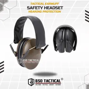 Safety Earmuff Tactical Headset Hearing Protection IPSC Black Green