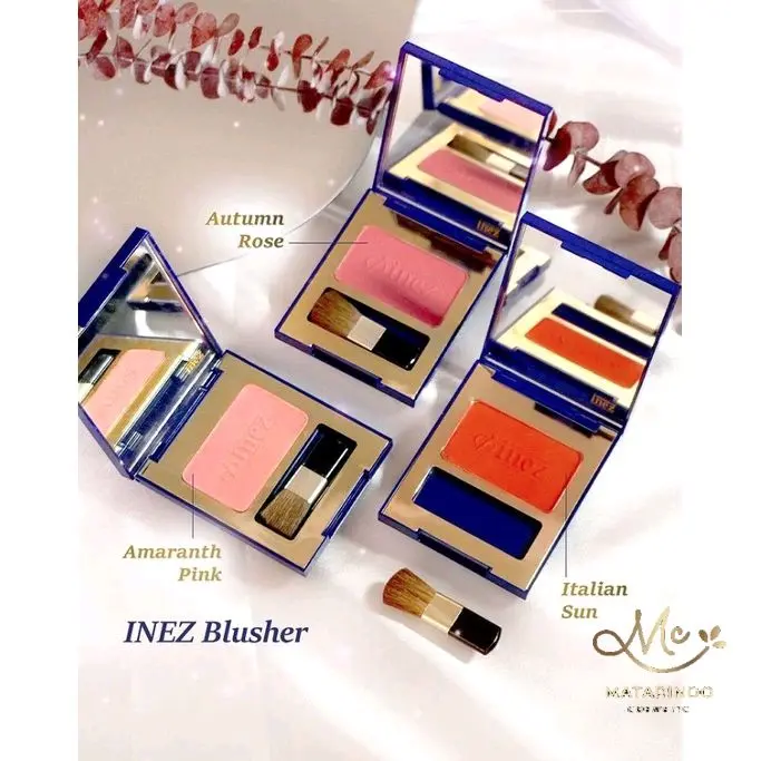 INEZ COSMETICS BLUSHER WITH BRUSH/ BLUS ON/ PIGMENTED Wanita
