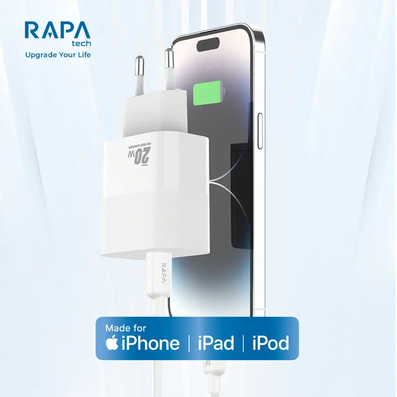 Paket Wajib Accessories Iphone K x RAPAtech Power II Charger iPhone 13 14 15 16 16pro 16 pro maxSeries Mfi Cable  + Hybrid Magsafe Case iPhone 13 14 15 With Premium Tempered Glass 7
