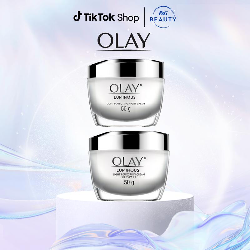 LIVE 4 Combo 2: Kem Dưỡng Ẩm Ngày & Đêm Dưỡng Sáng Da OLAY LUMINOUS 50G X2