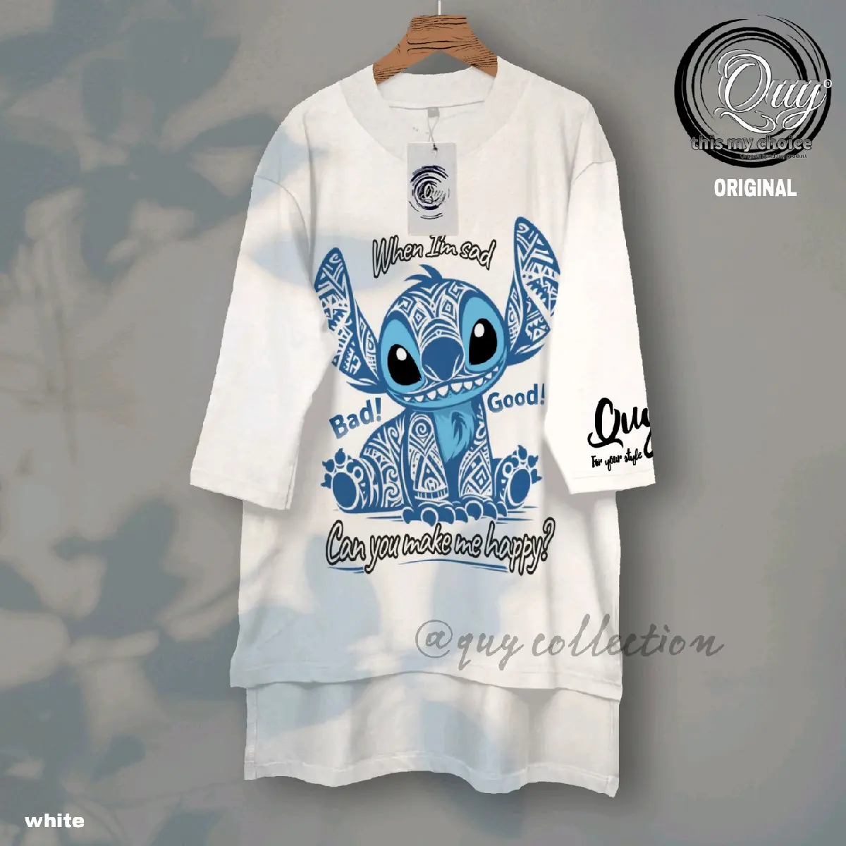 kaos top oversize quy collection pth stich