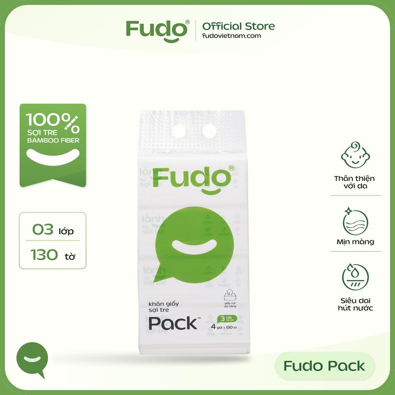 Túi Khăn Giấy Rút Để Bàn ║ Fudo Bamboo ║ TISSUEPACK - FP04 Tre