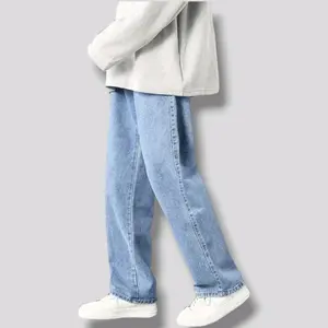 CELANA KULOT JEANS COWO LOOSE PANTS PRIA LONGGAR GOMBRONG Santai Hitam Panjang Minimalist Regular