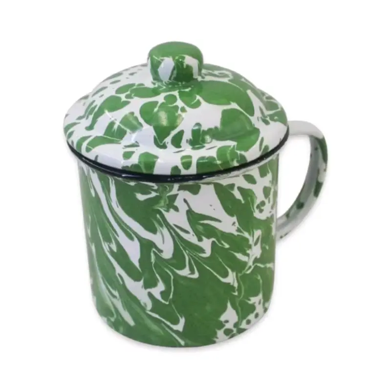 Cangkir Jadul Cangkir Kopi Mug Jadul Motif Blirik Hijau Lengkap Tutupnya 4