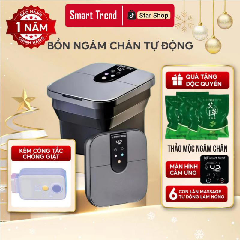  Máy Ngâm Chân Smart Trend - Bồn Ngâm Chân Massage Làm Nóng Nước 6 Con Lăn Mat-Xa Bí Quyết Chăm Sóc Sức Khỏe Thư Giãn Và Làm Đẹp Tại Nhà 