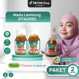 Vitagerd Madu Herbal Paket 2 Botol Berat Bersih 350 Gram Solusi Terbaik Asam Lambung Halal & BPOM