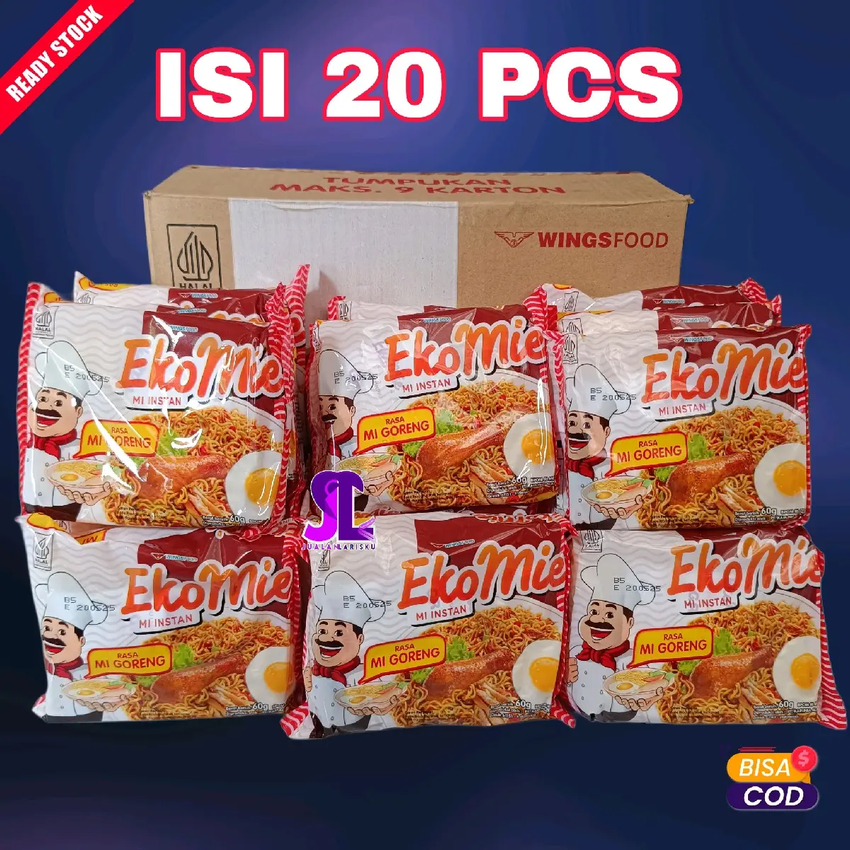 20 PCS EKOMIE GORENG MI INSTAN MURAH