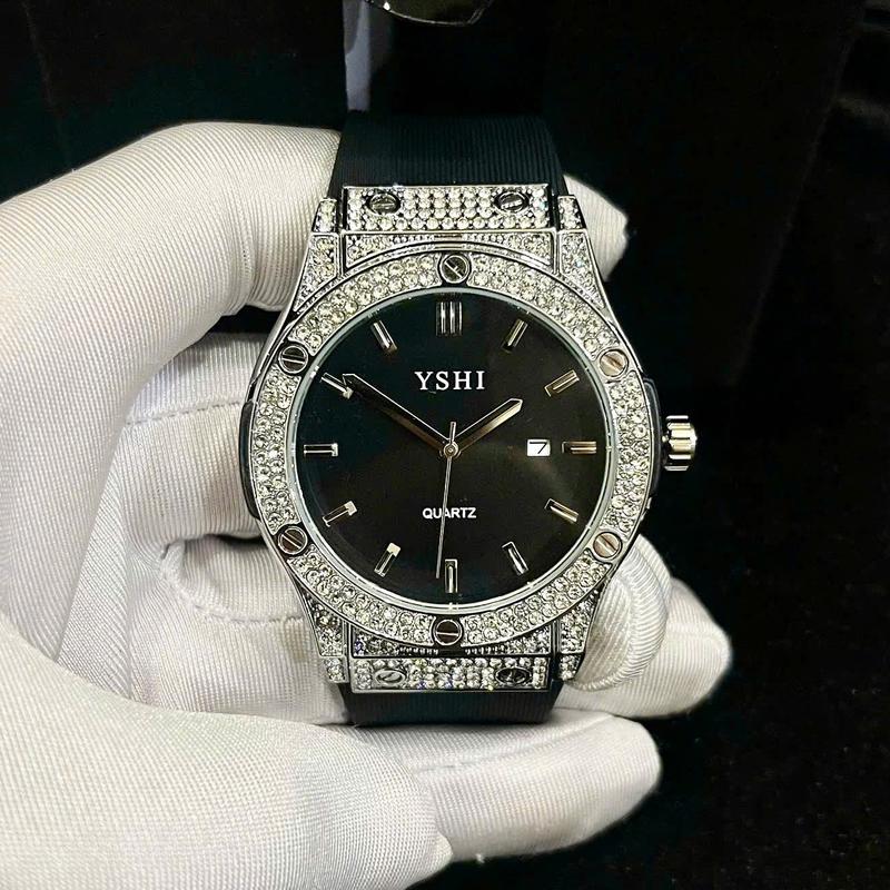 YSHI Đồng Hồ Nam nữ HUB601 Đính đá Dây silicon Khóa thông minh Sang trọng Cao cấp Phụ Kiện Thời Trang Nam, Đồng Hồ Nam đẹp boy phố, Đồng hồ thiết kế chính hãng.