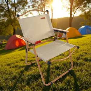 TaffSPORT Kursi Lipat Outdoor Camping Portable Foldable Oxford 600D XL khaki