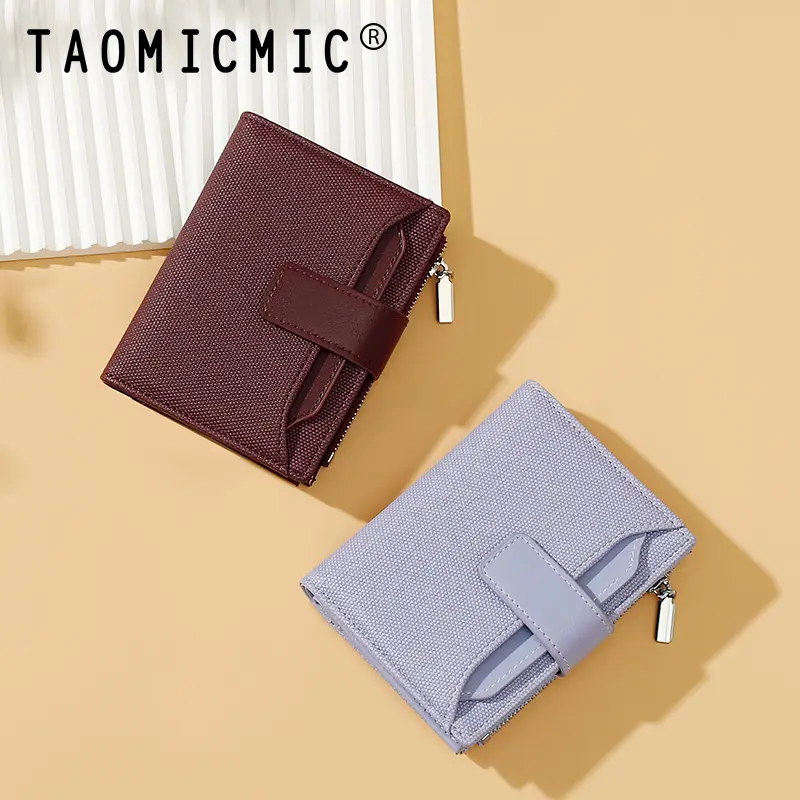 Ví Nữ, Thiết Kế Tối Giản Cao Cấp, Ngắn, Làm Bằng Da PU, Gấp Gọn, Đựng Tiền Xu Và Thẻ, Có Khóa Kéo, Sức Chứa Lớn, Phong Cách Ví 0