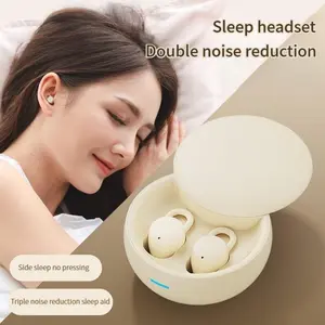 2024 Wireless Earphones Bluetooth 5.3 Suara membatalkan Invisible headphones Tidur headset dengan Microphone Mini Earbuds Ponsel Bass