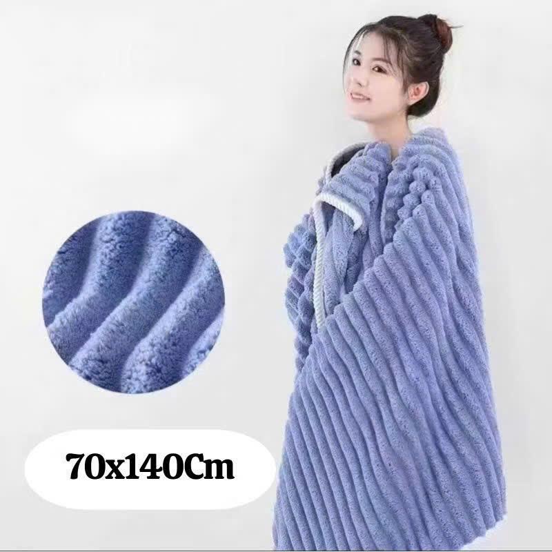 Combo Khăn Tắm + Khăn Mặt + Khăn Ủ Tóc Siêu Thấm Hút Nước Sợi Cuộn To Dày Chất Liệu Cao Cấp Không Rụng Lông