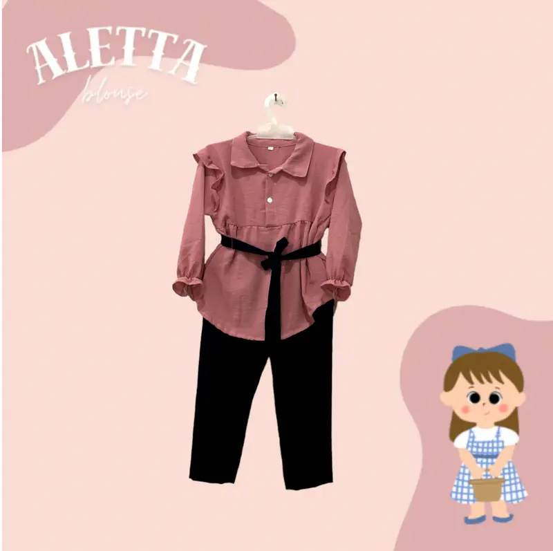 HS2K - ALETTA BLOUSE & PANTS USIA 1 - 10 TAHUN 0