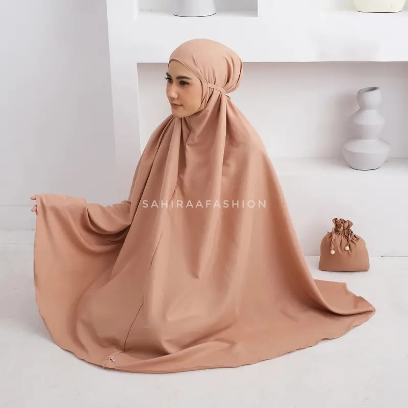 Hampers Mukena Dewasa Travel - Komplit dengan Tas Lato - Bahan Katun Mikro Premium - Free Tas Serut Cantik - Atasan, Bawahan Mukenah 6