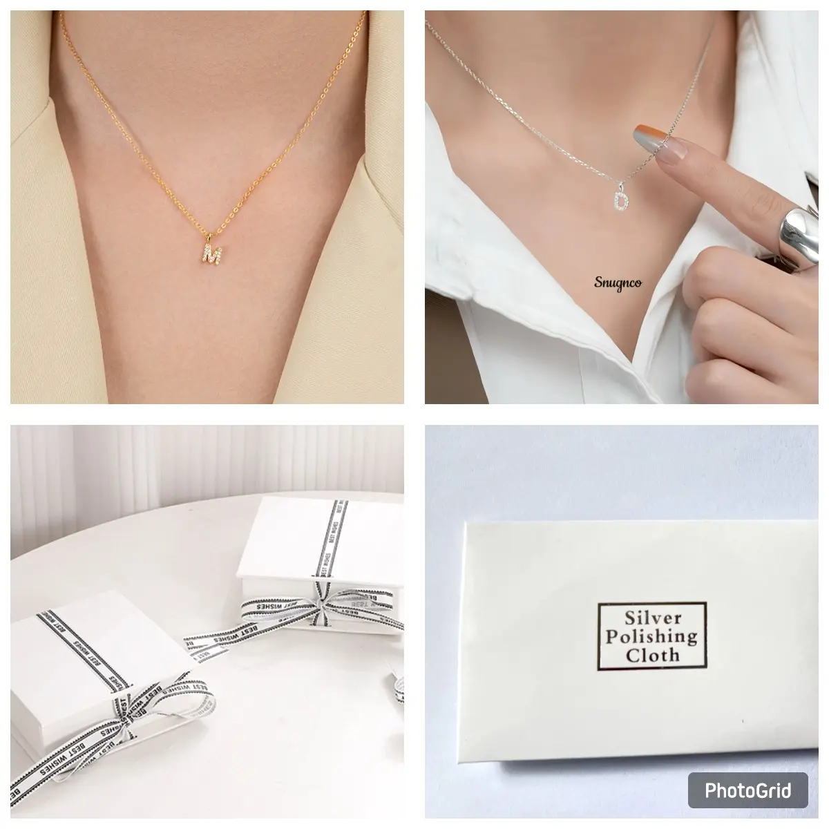 Snug&Co • GIFT PACKAGE Necklace S925 Micro Initial Letter box+kain pembersih
