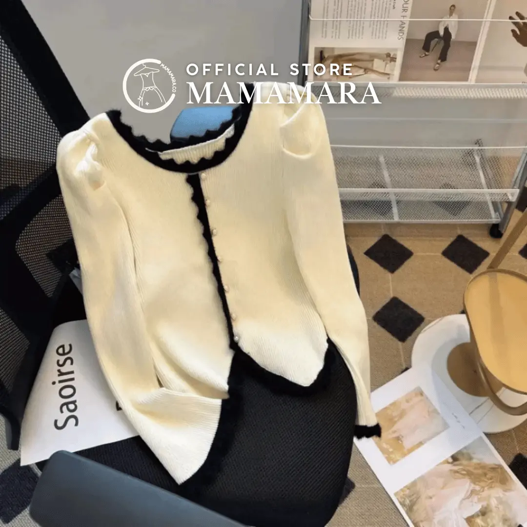 MAMAMARA - Atasan Wanita Lengan Panjang Flare Knit Premium Baju Vintage Wanita Korean Style