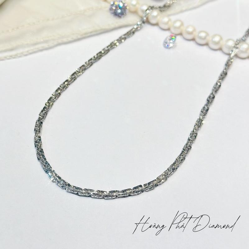 Hoàng Phát Trang Sức Dây Chuyền Bạc Ý 950 Cao Cấp Xoắn Vuông 3li Chạm Máy Đã Xi Kim D46