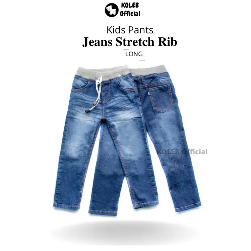 Celana Jeans Anak Laki-Laki KOLEB Model Saku Depan Belakang - Ukuran 4/6/8 Est 1-7 Tahun - Fashion