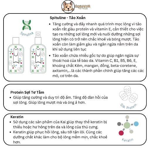 Product Introduction of (SALE+ QUÀ) Sữa tắm yến mạch+xịt dưỡng cao cấp KAI cho chó mèo 250ml- Thái Lan 30