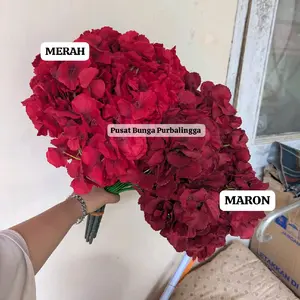Bunga Hortensia Jumbo Cabang 5 Bunga Lusinan Bunga Dekorasi Bunga Artifisial
