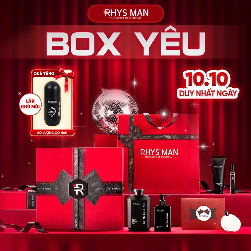 Box Yêu: Sữa tắm gội 3in1 350ml & Dung dịch vệ sinh 120ml & Sữa rửa mặt 100ml & Nước hoa 10ml | Tặng kèm Sáp thơm + Thiệp sang trọng