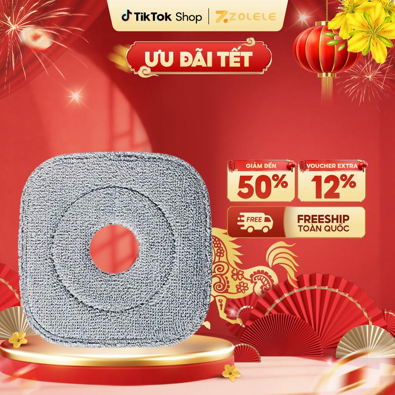 Khăn lau thay thế 20x20cm cây lau nhà 360 độ Zolele M16 Lau Sàn Làm Sạch