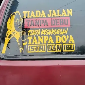 PROMO STIKER KATA KATA STICKER TULISAN TIADA JALAN TANPA DEBU STIKER KACA MOBIL TERLARIS