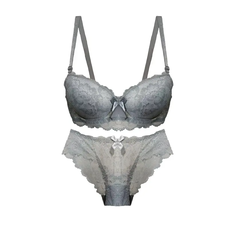 Celana pengantin Bra Set/COD.dalaman wanita terbaru impor Quality,busa renda premium, Bh Setelan Motif Lingerie pakaian spandeks winered set pakaian dalam sutra silver daleman 3