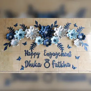 ready Paper flower dekorasi bunga kertas backdrop lamaran dekorasi tunangan tukar cincin engagement nikah wedding lamaran aqiqah tedak siten akad nikah Anniversary bunga papan karangan bunga lengkap murah 112