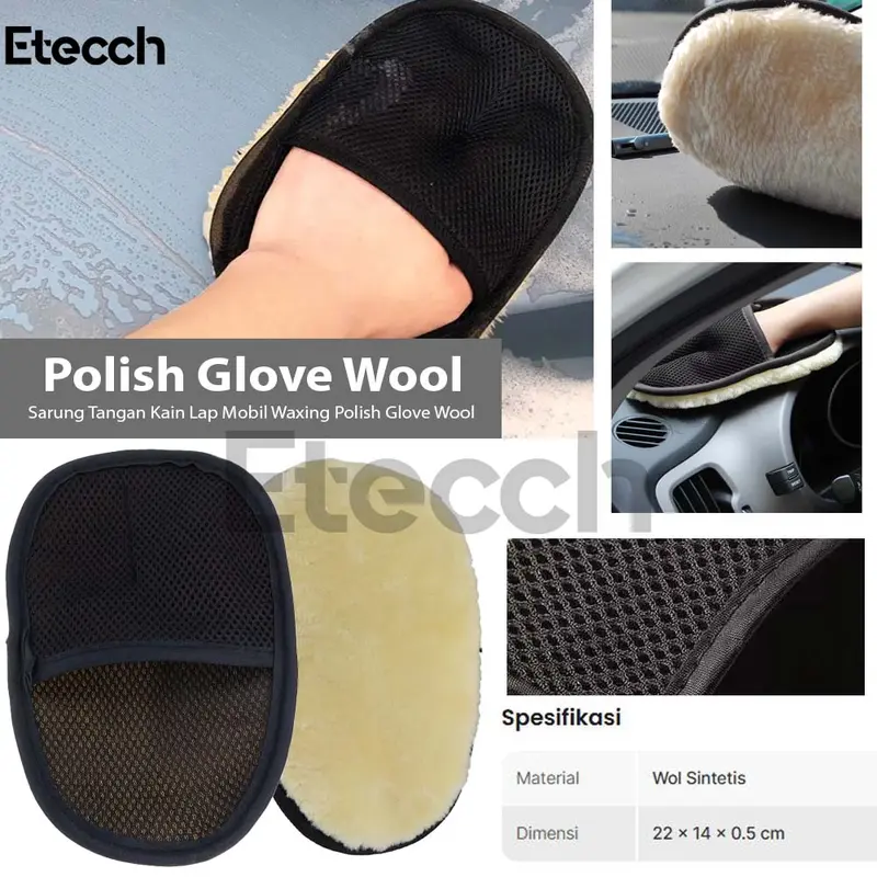 Sarung Tangan Kain Lap Mobil Waxing Polish Glove Wool 0