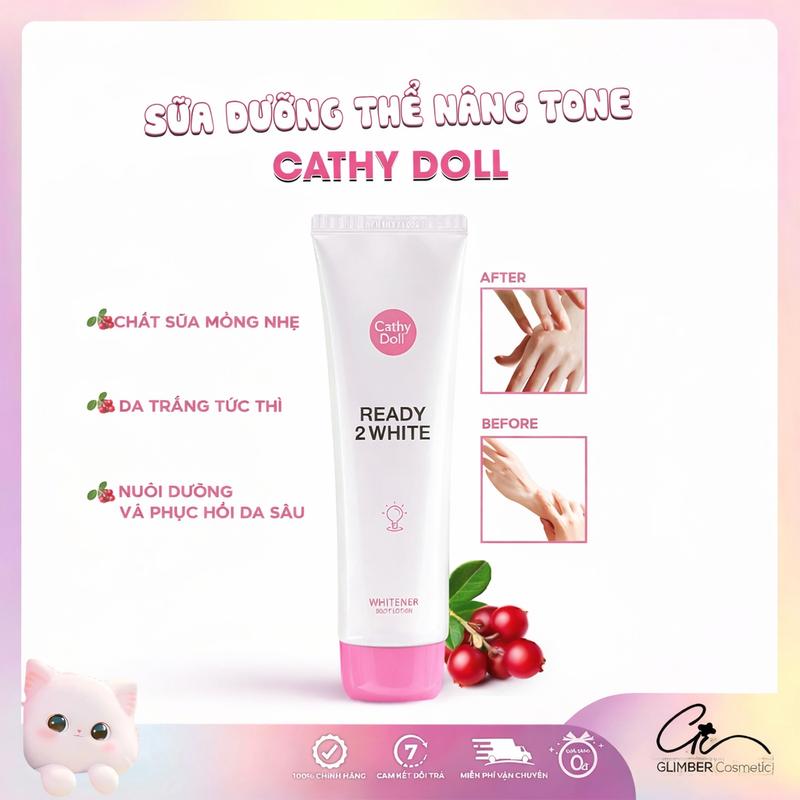 Sữa Dưỡng Thể Giúp Hỗ Trợ Sáng Da Ready 2 White Whitener Body Lotion Cathy Doll 150Ml