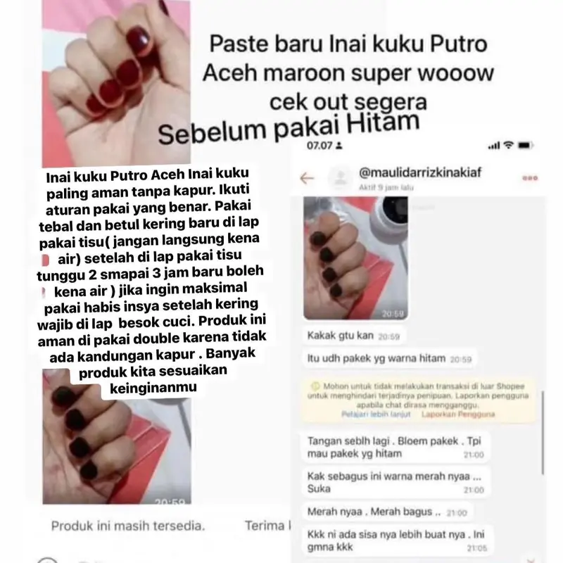 Inai Kuku Putro Aceh 5 mlPakai yang tebal jangan irit ingat harga murah jangan irit 3
