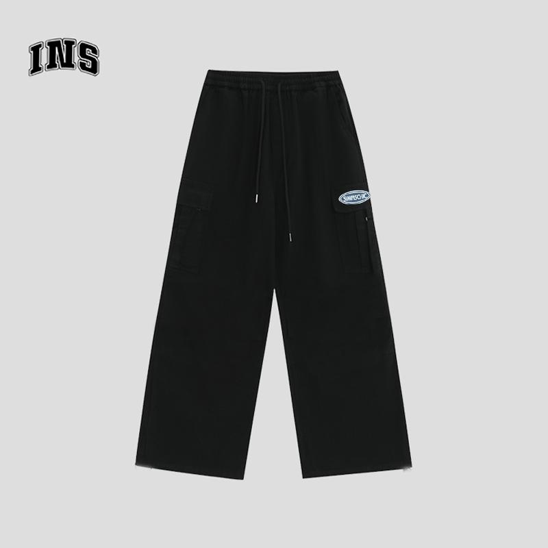 Celana cargo panjang pria celana panjang cargo pria celana joger pria jumbo baju cowok keren celana pinggang karet celana kantong Loose pants Celana olahraga hitam oversize Kerja Straight Jogger Fit Slim Baggy Kantor Chino Casual 8