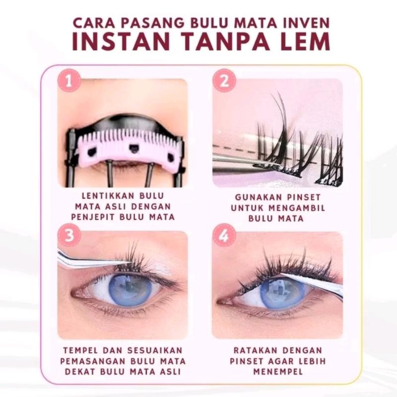 {BULUMATA TANPA LEM } inven eyelash H002 (bulu mata tanpa lem) extension extensions lembut ringan di mata wispy 1