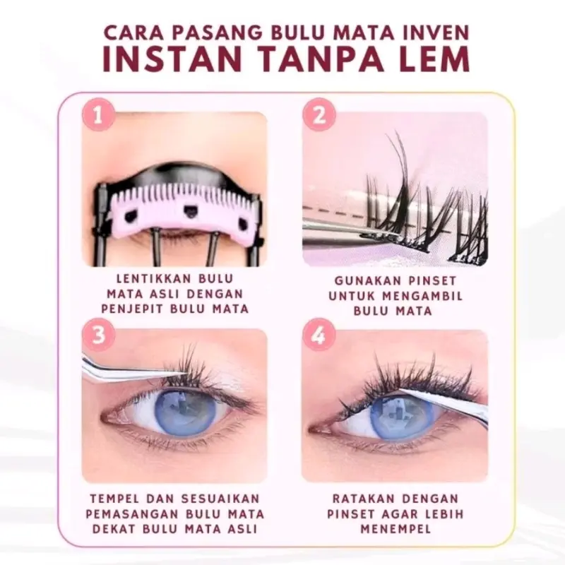 {BULUMATA TANPA LEM } inven eyelash H002 (bulu mata tanpa lem) extension extensions lembut ringan di mata wispy 1